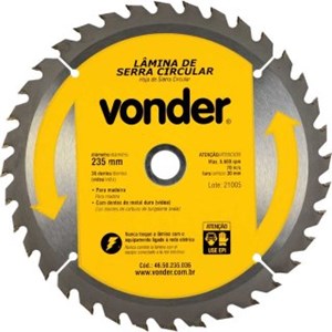 Disco de Serra Circular Vídea Vonder 25x30 - 36 Dentes