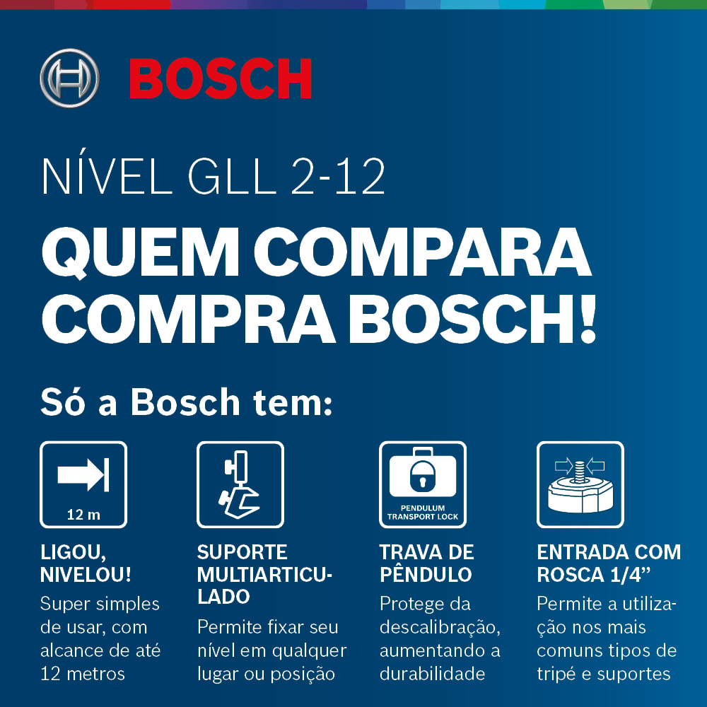 N vel Laser verde Bosch GLL 2 12 G alcance 12m Com Suporte Artesana